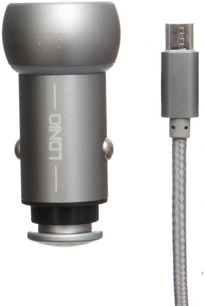 Αντάπτορας αυτοκινήτου LDNIO C401 2USB 3.6A to MICRO USB GREY