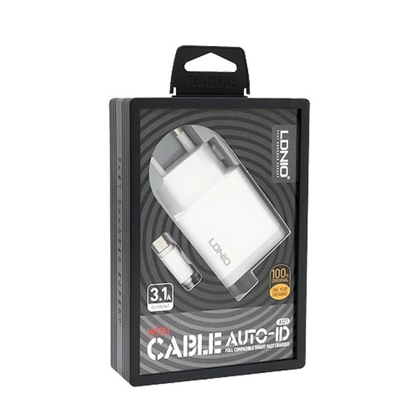 LDNIO A321  Micro USB 2 Ports USB Travel Charger EU Plug For Mobile Phone Portable White Wall Charger