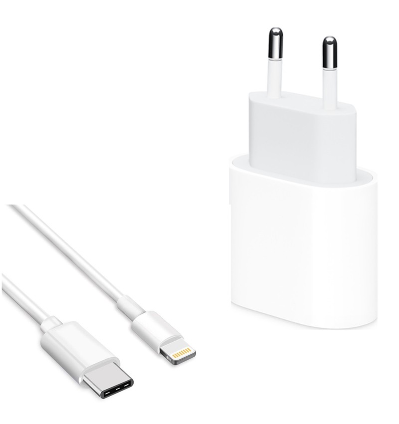 OEM Lightning Cable & USb Wall Adapter Λευκό 18W H743