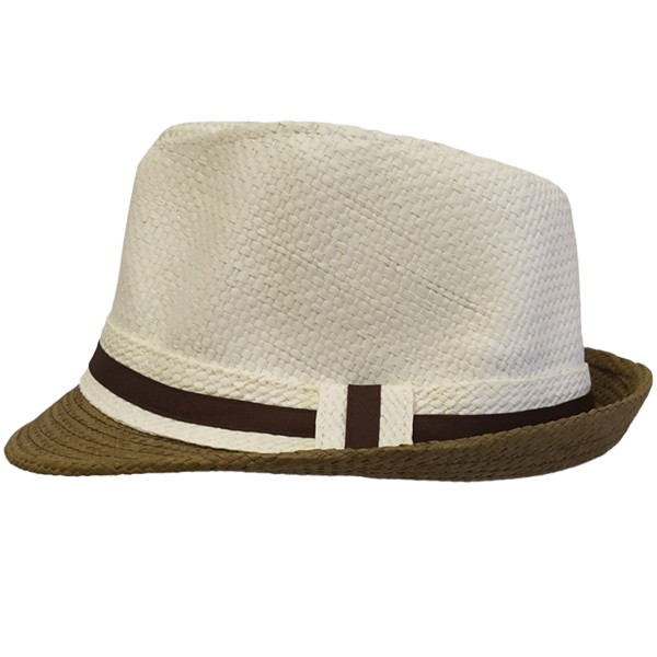 Καπέλο ψάθα μπέζ λευκό 729