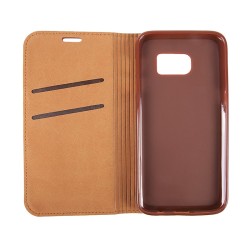 OEM BOOK CASE FOR SAMSUNG GALAXY S7 BROWN ET731